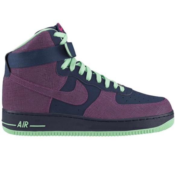NWOB Air Force 1 High '07 'Brave Blue Cherrywood' - Picture 1 of 10